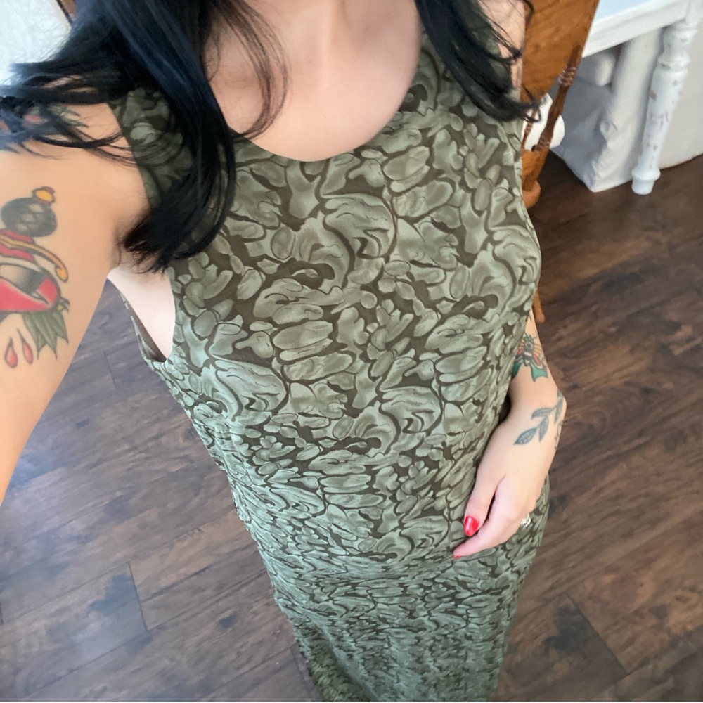 Vintage 90’s green printed maxi dress
